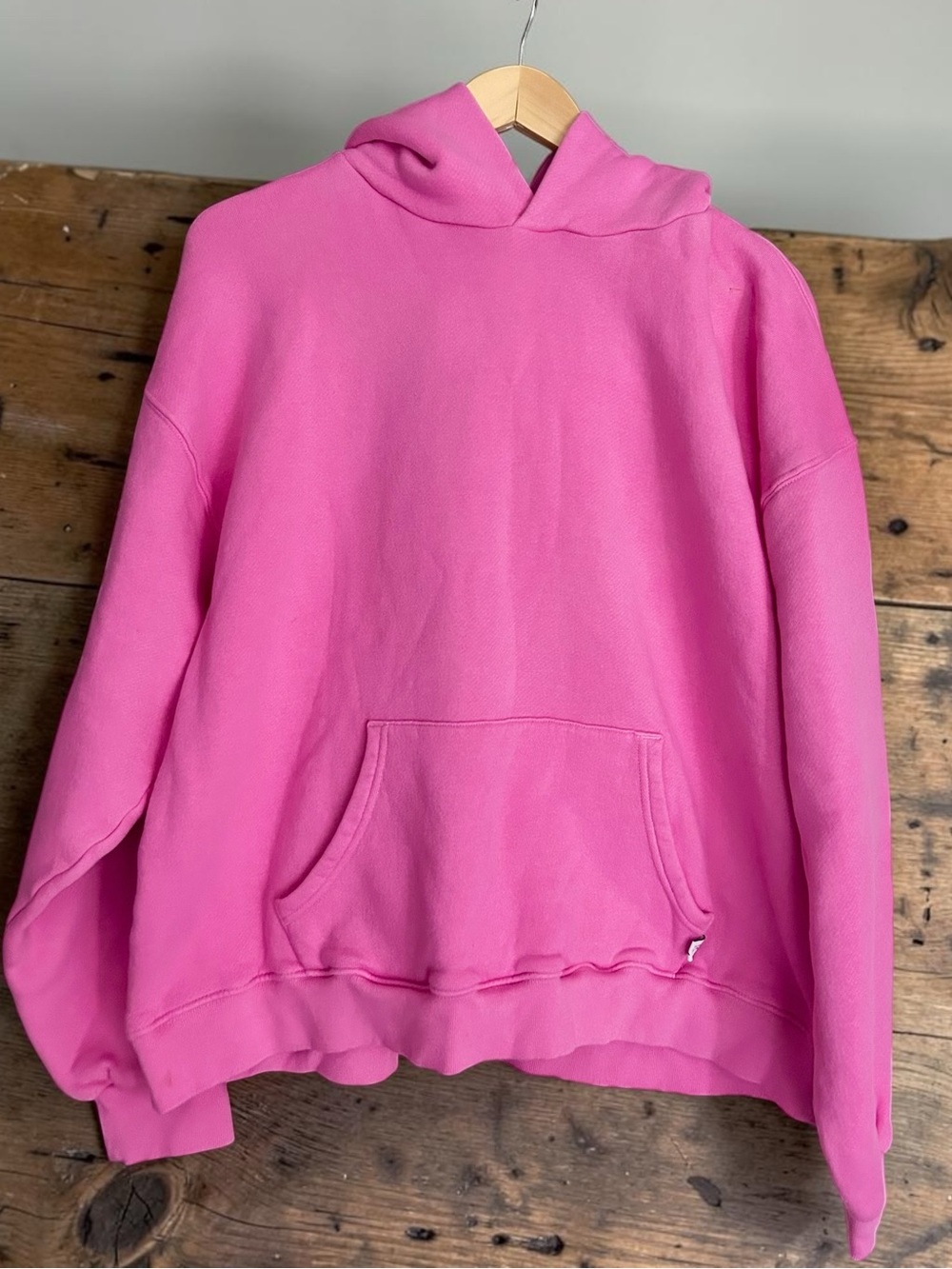 Akimbo Club 100% Organic Cotton Oversized Pink Hoodie Sweatshirt Sz Large